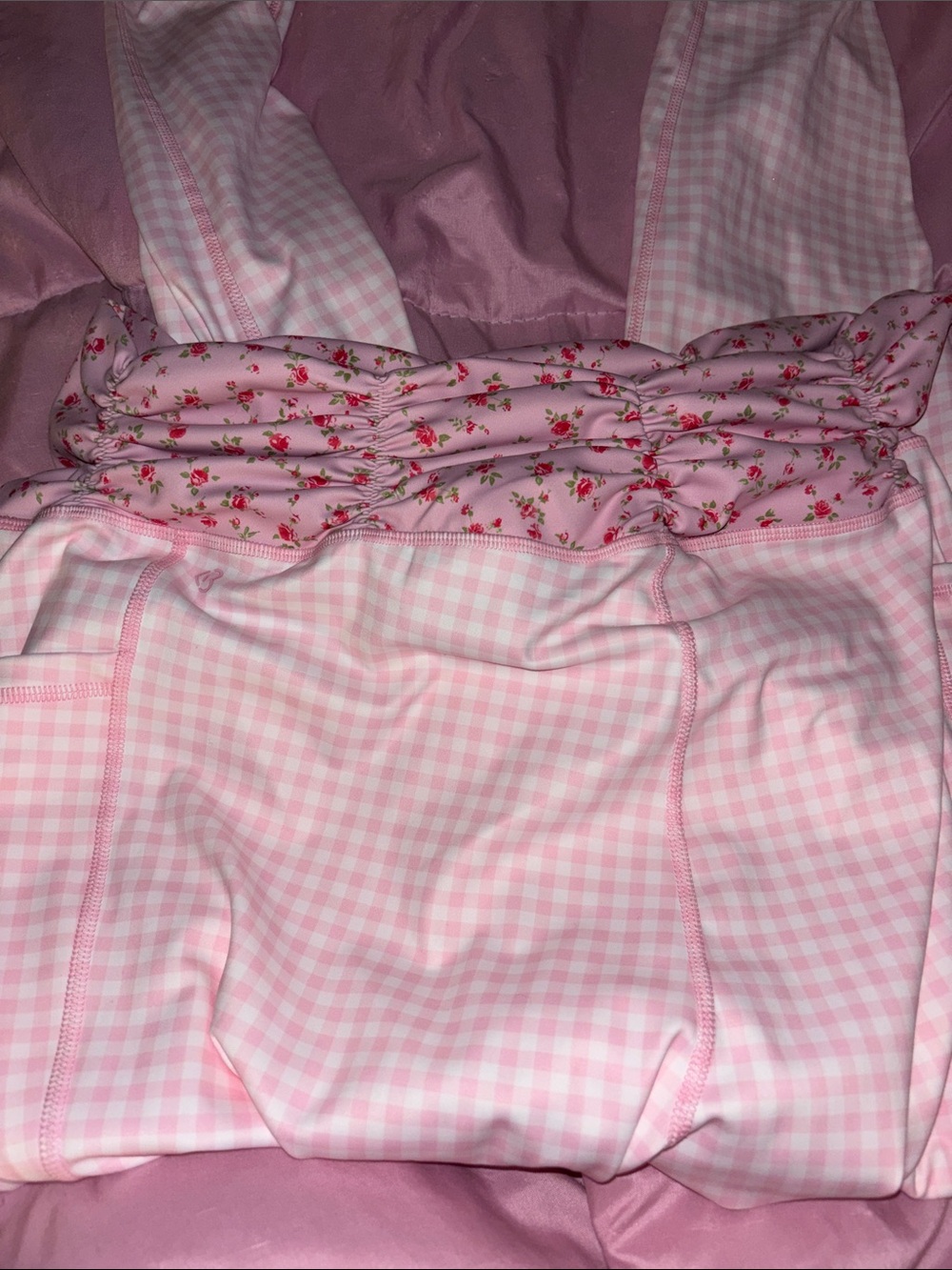 Pink Gingham Leggings